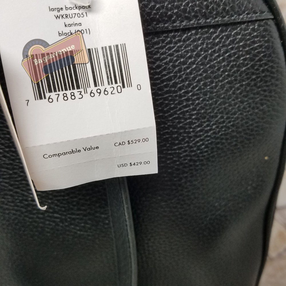 Large Backpack Karina Black Leather Kate Spade - Picture 12 of 14